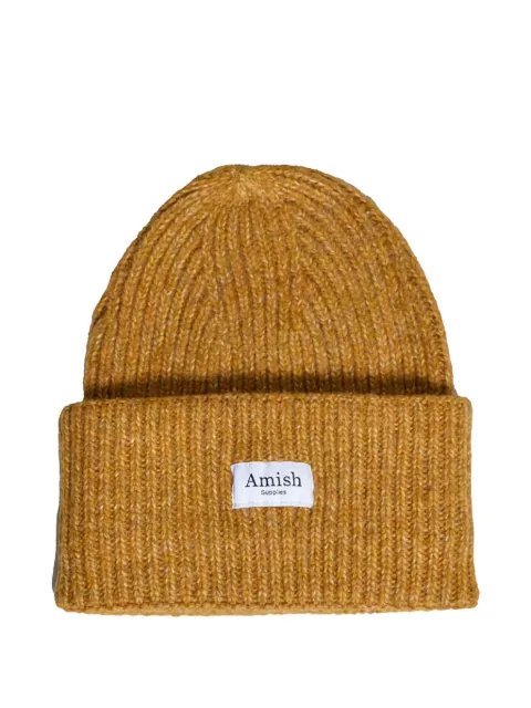 AMISH logo-patch beanie 