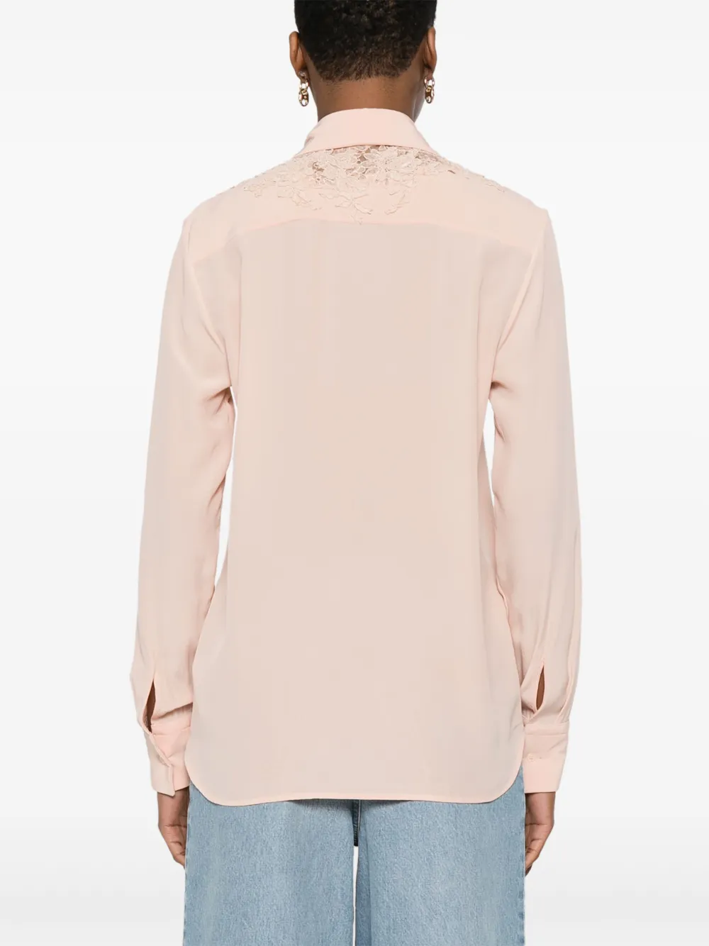 Ermanno Scervino Blouse met kanten vak Roze