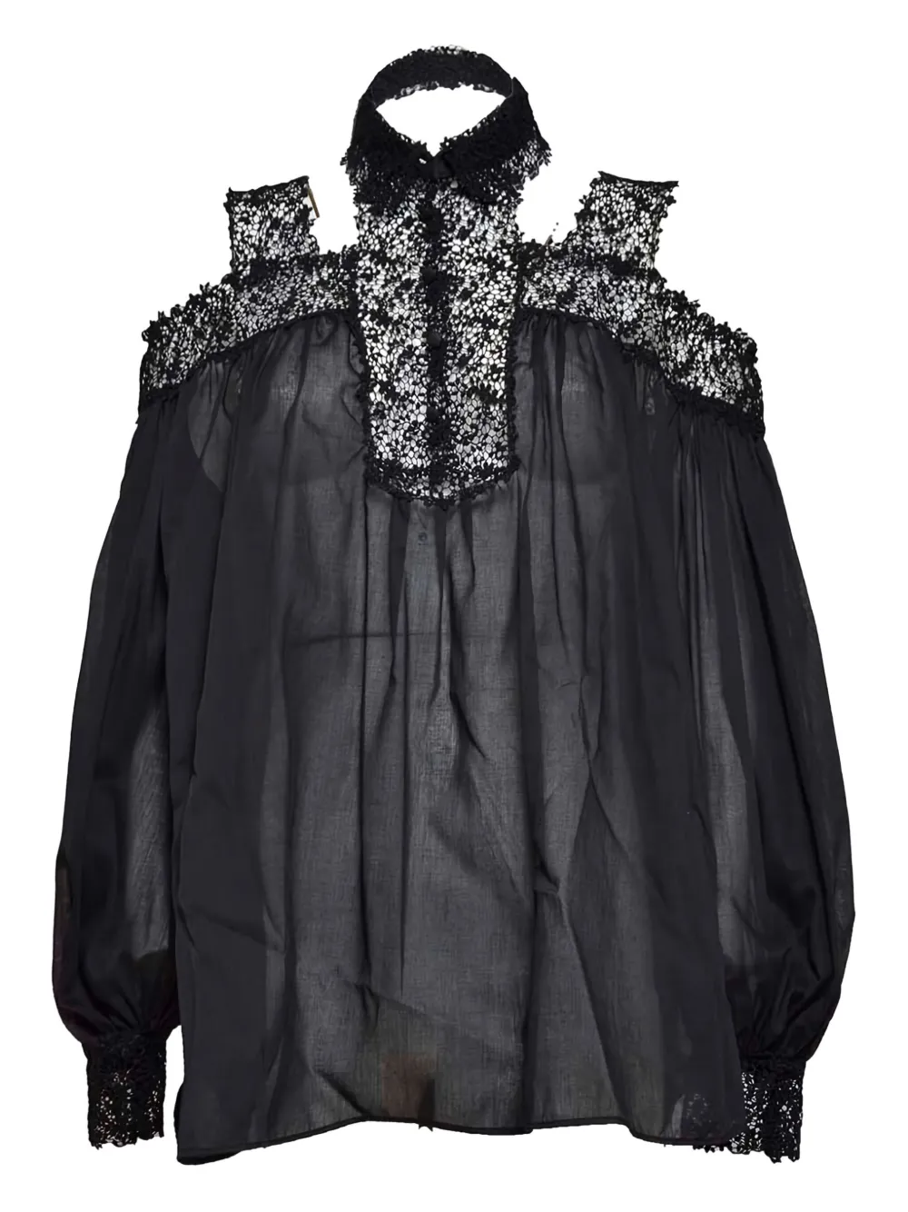 Ermanno Scervino silk blouse - ブラック Ermanno Scervino silk blouse - ブラック