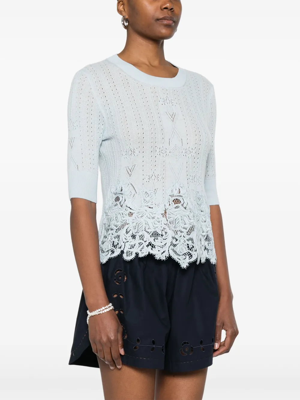 Ermanno Scervino Top van kasjmierblend Blauw