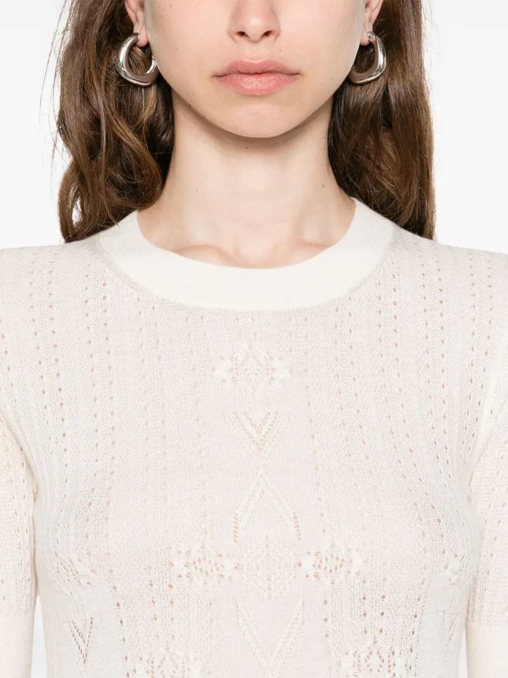 Ermanno Scervino Shirt met kanten detail Wit