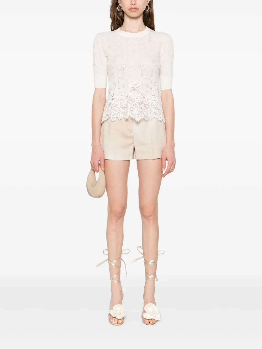 Ermanno Scervino lace-detail blouse - Wit