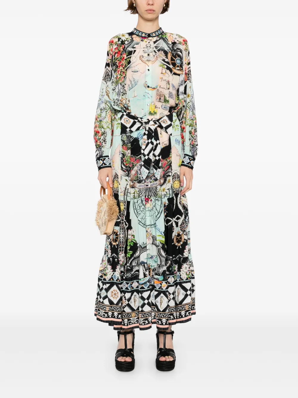 Camilla Folk Afloat maxi-jurk - Zwart