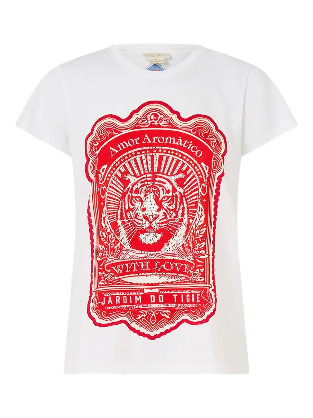 Camilla playera con estampado gráfico | blanco | Image 1