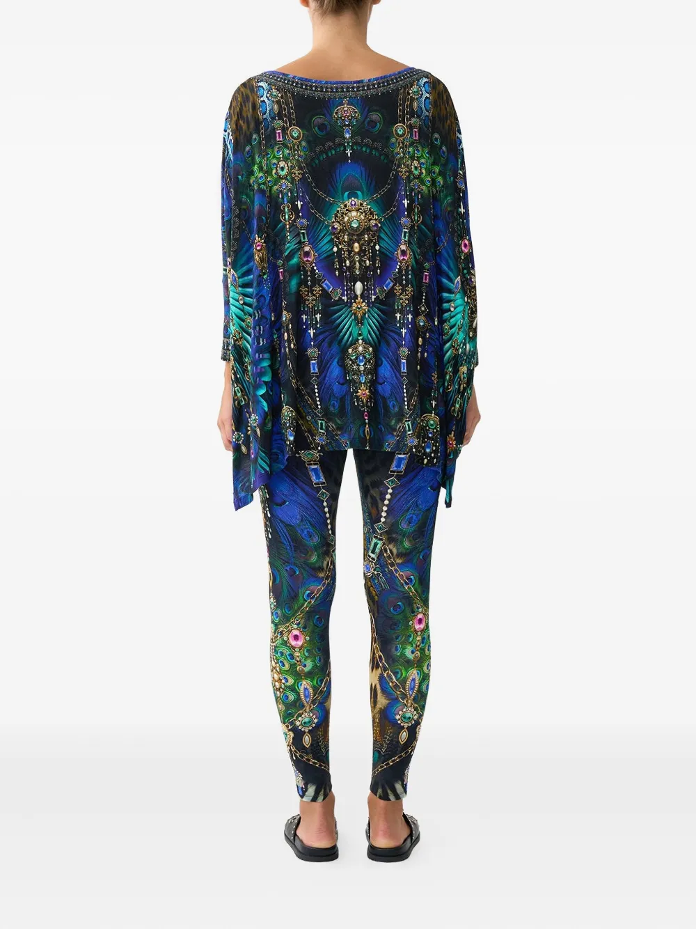 Camilla Dominican Decadence legging met sieraden print Blauw