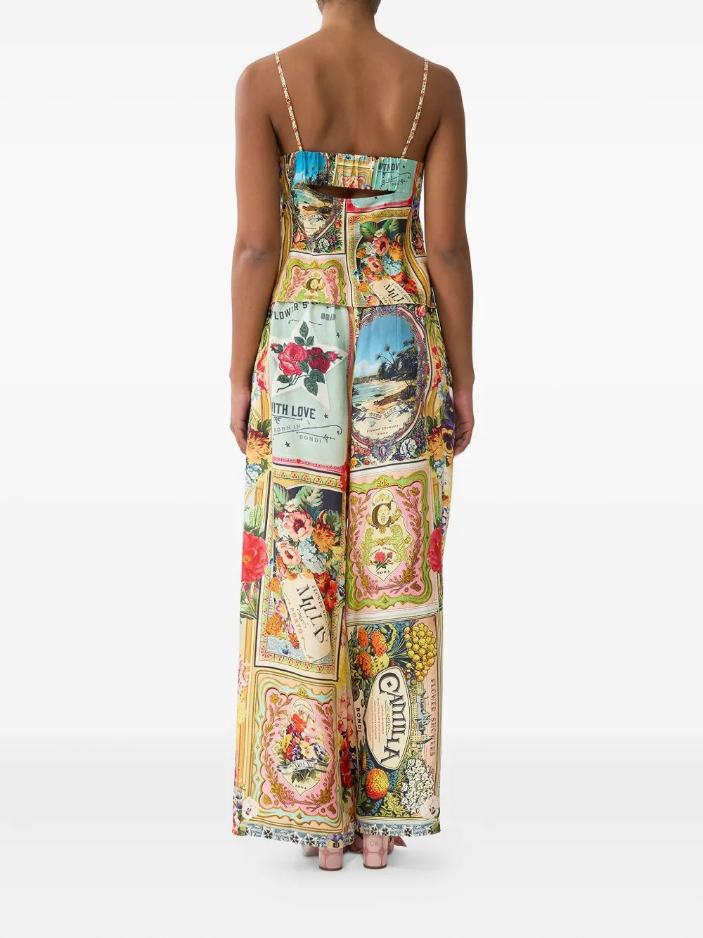 Camilla Broek met gesmockte voorkant Beige