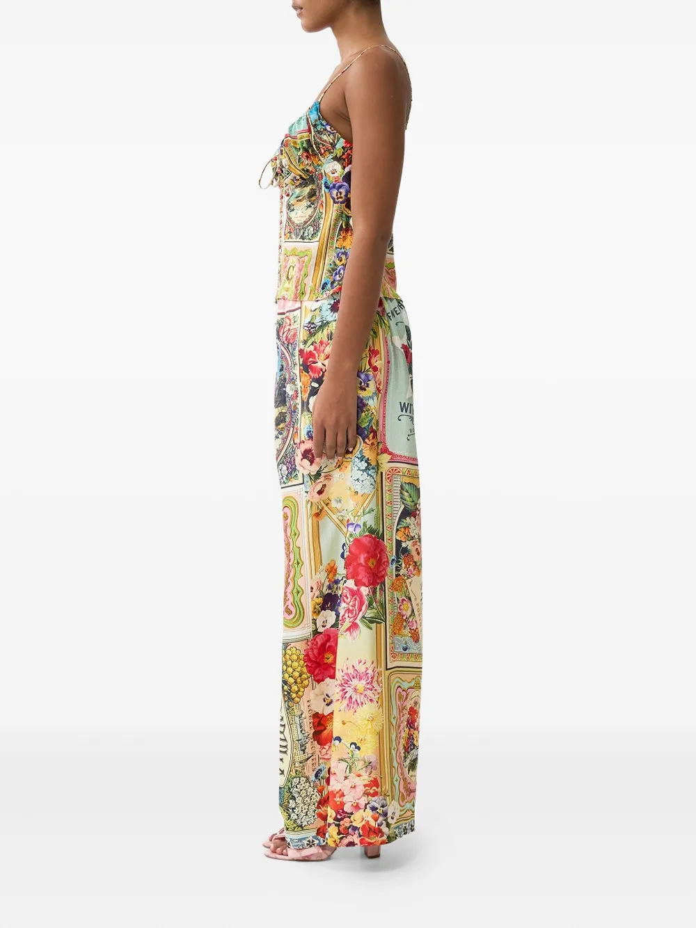 Camilla Broek met gesmockte voorkant Beige