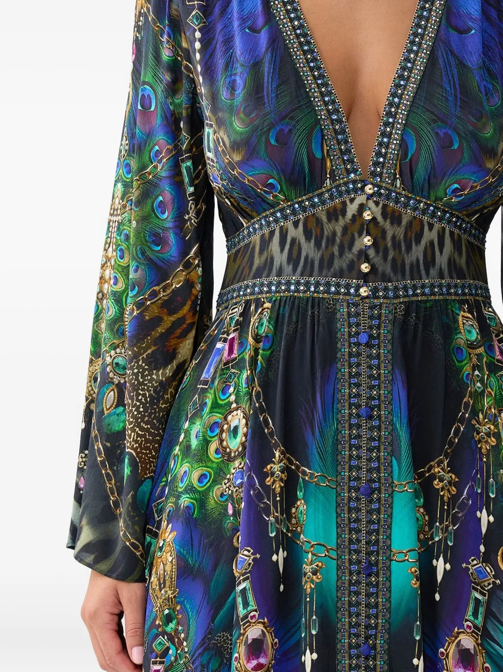 Camilla Jurk met wijde mouwen Blauw