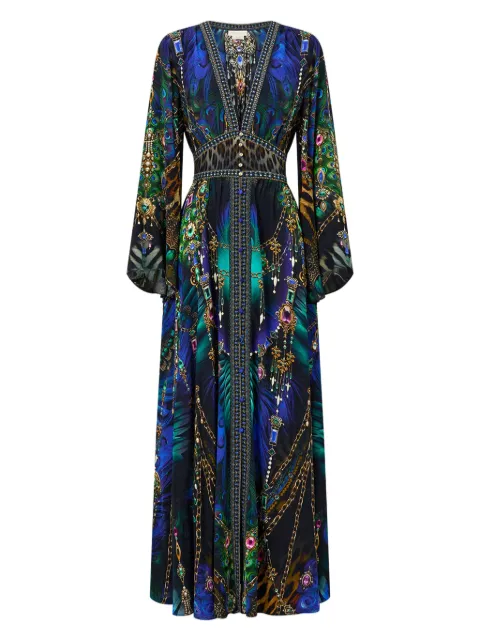 Camilla kimono sleeve shirring detail dress