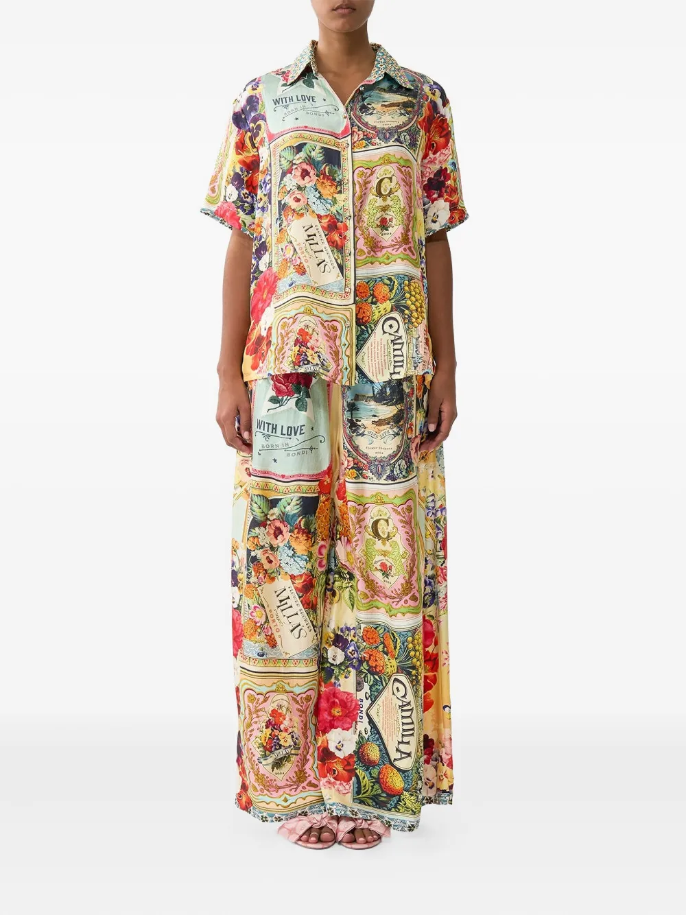 Camilla printed shirt - Geel