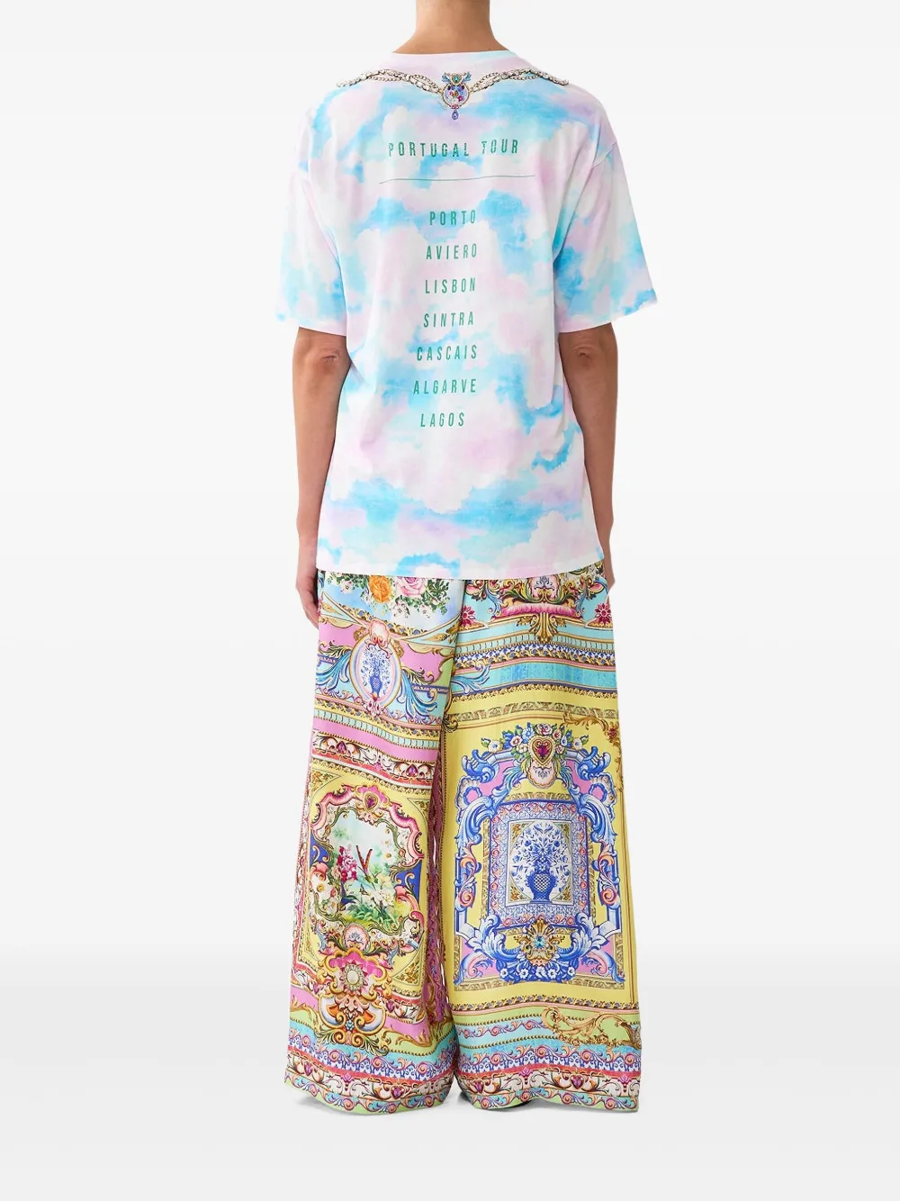 Camilla T-shirt met grafische print Roze