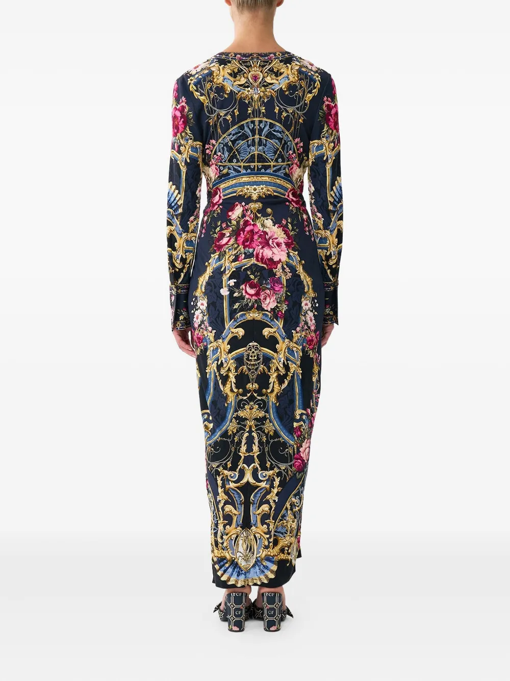 Camilla Maxi-jurk met V-hals Blauw