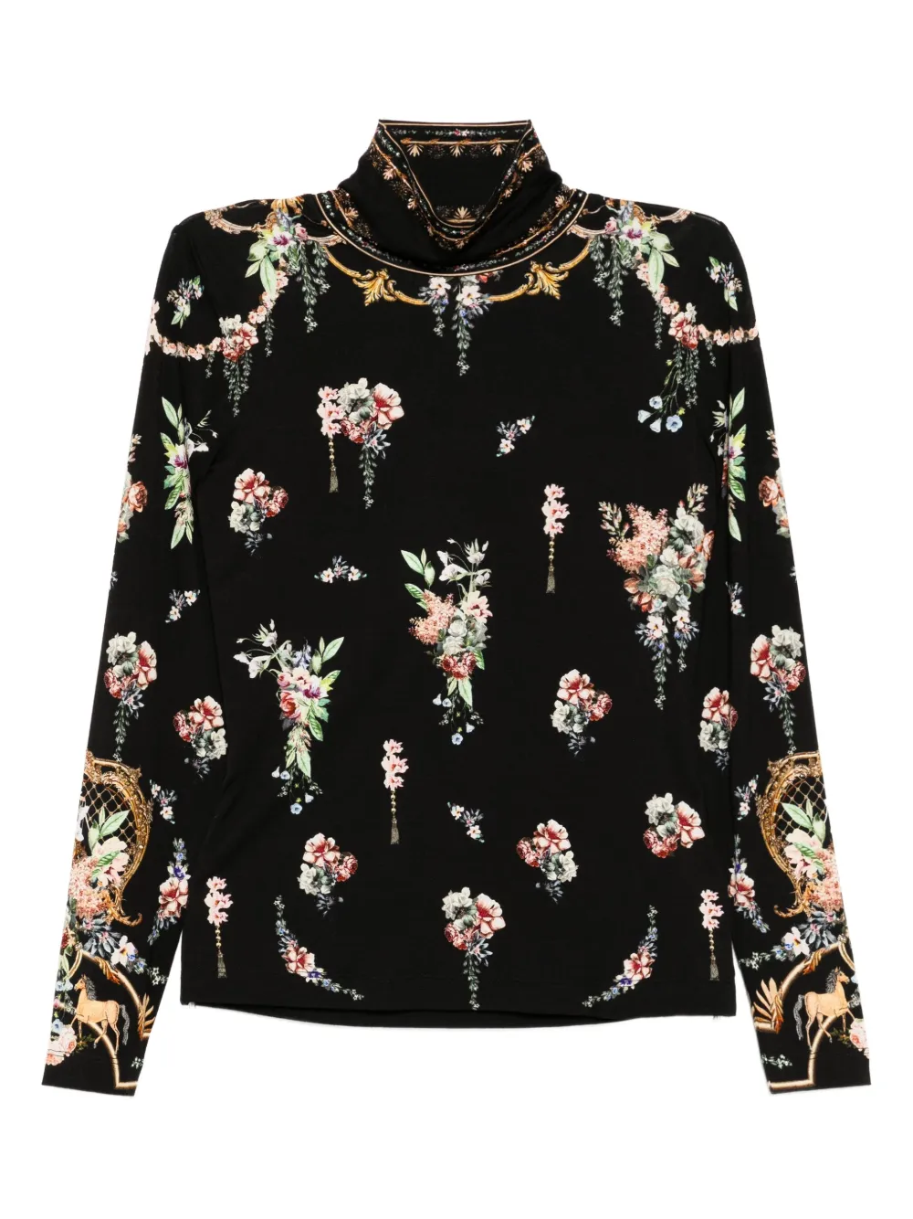 Camilla floral-print top | Black | Image 1
