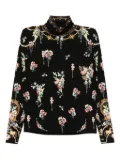 Camilla floral-print top - Black