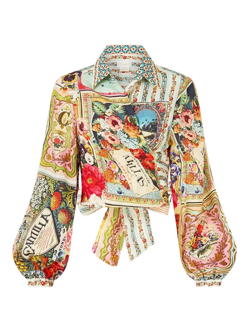 Camilla wrap printed blouse | Red | Image 1