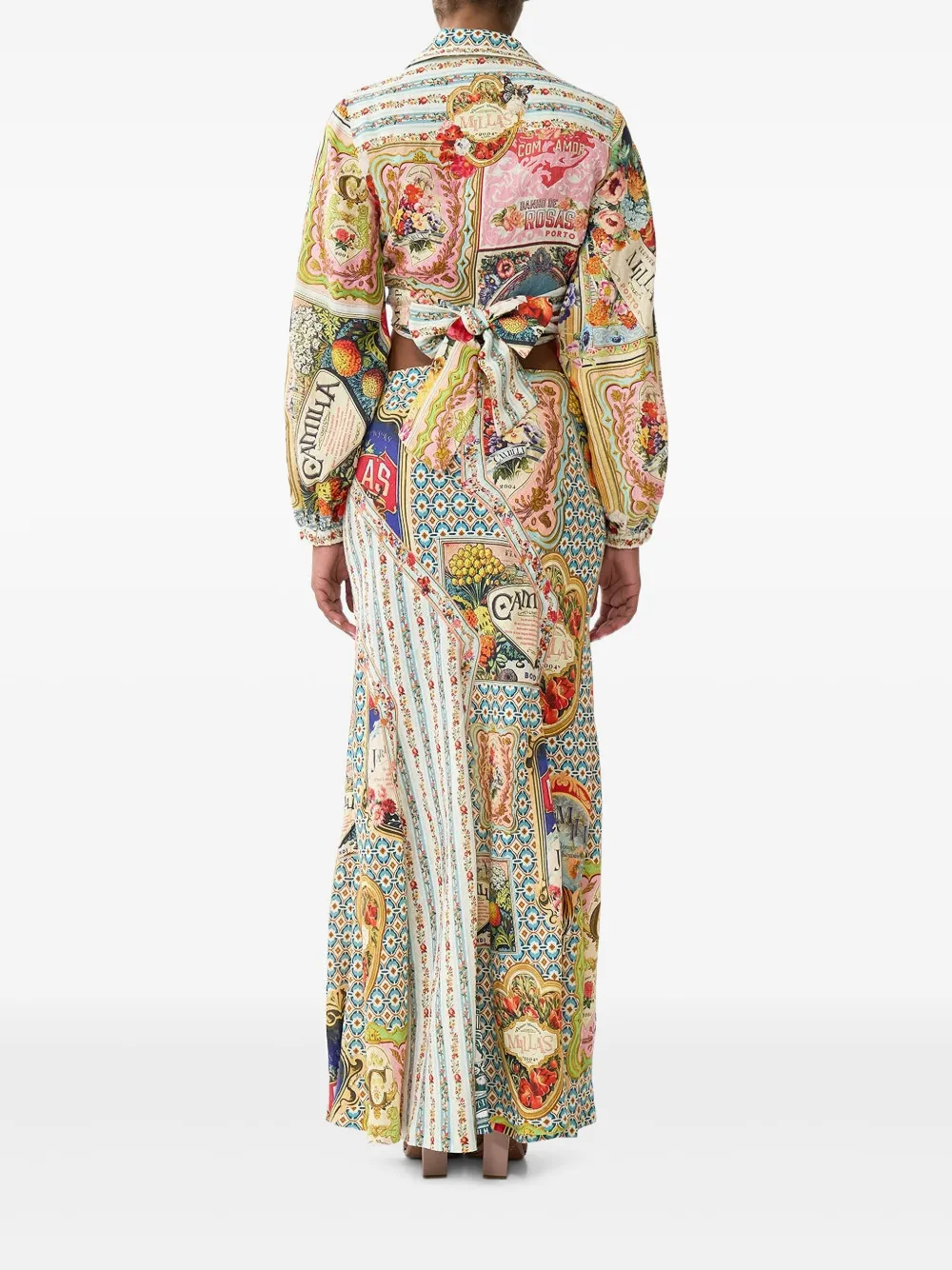 Camilla Wikkelblouse met print Rood