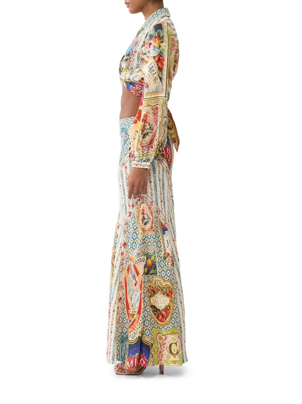 Camilla Wikkelblouse met print Rood