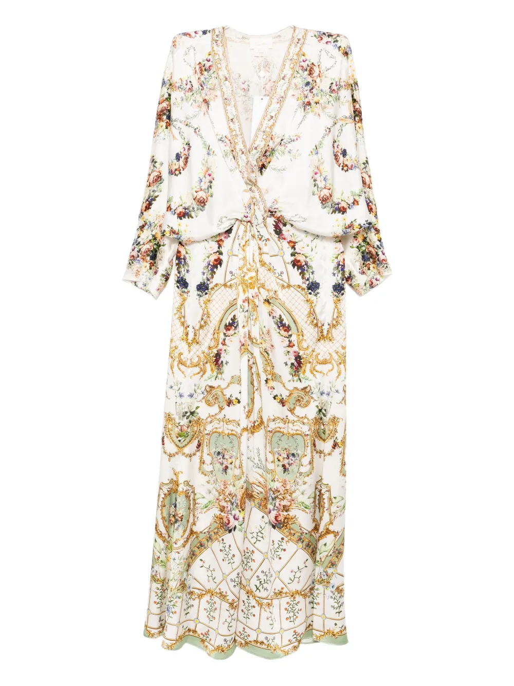 Camilla floral-print silk dress Wit