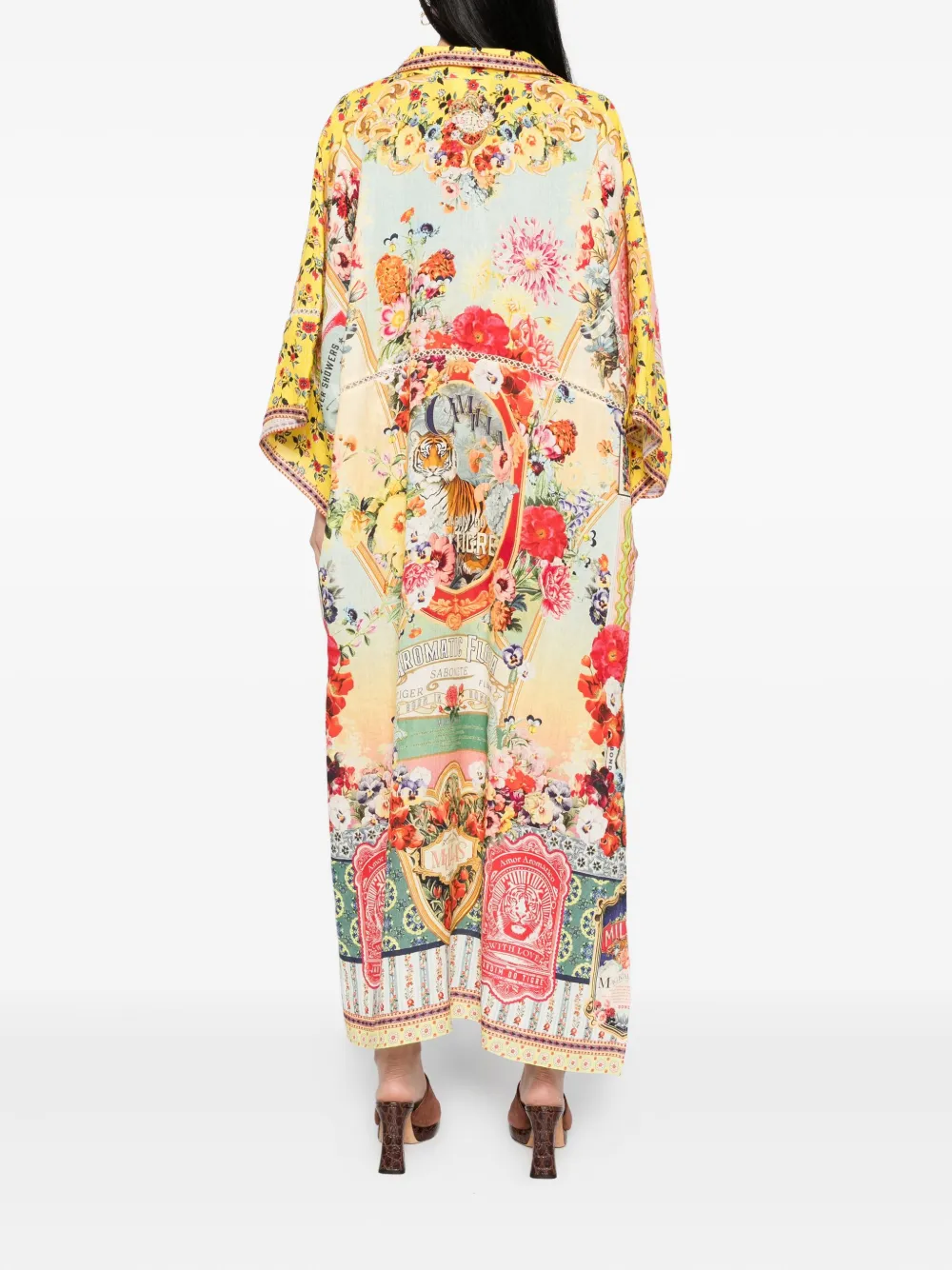 Camilla linen kaftan Geel