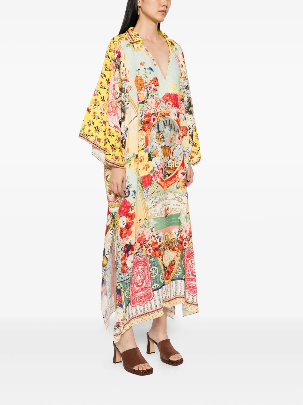 Camilla linen kaftan Geel