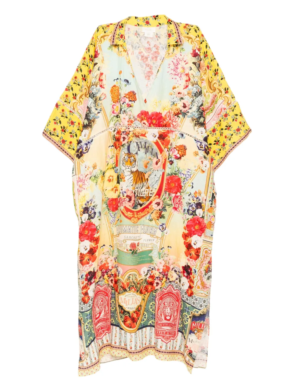 Camilla linen kaftan Geel