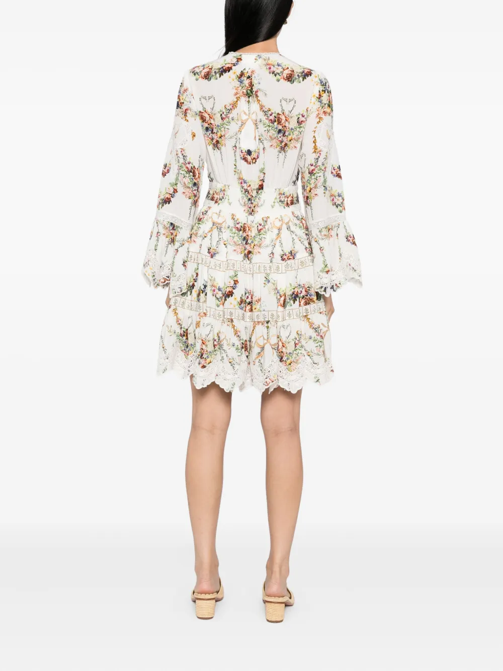 Camilla floral-print silk dress Wit
