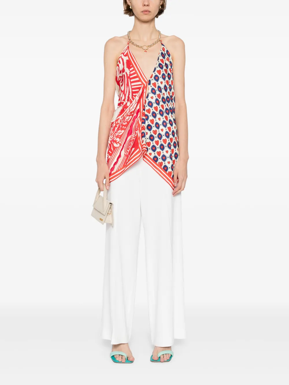 Camilla Top met print - Rood