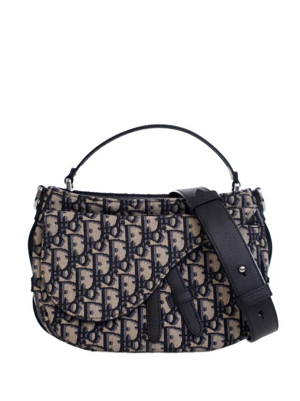 Christian Dior Pre-Owned 2021 Mini Oblique Canvas Soft Saddle satchel Christian Dior Pre-Owned 2021 Mini Oblique Canvas Soft Saddle satchel