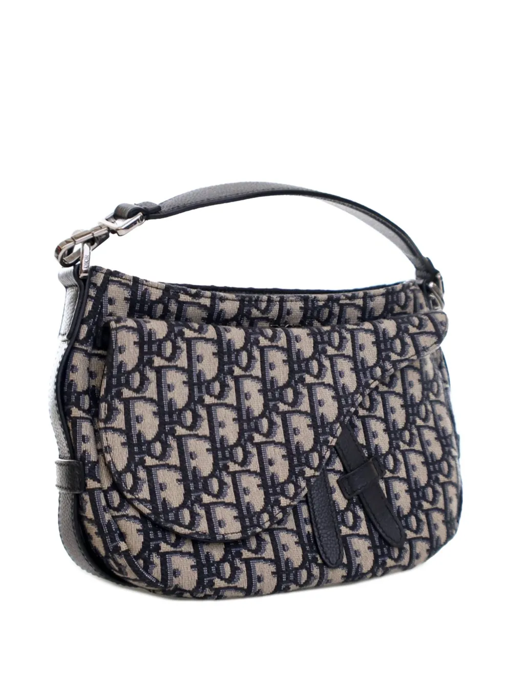 Pre-owned Dior 2021 Mini Oblique Canvas Soft Saddle Satchel