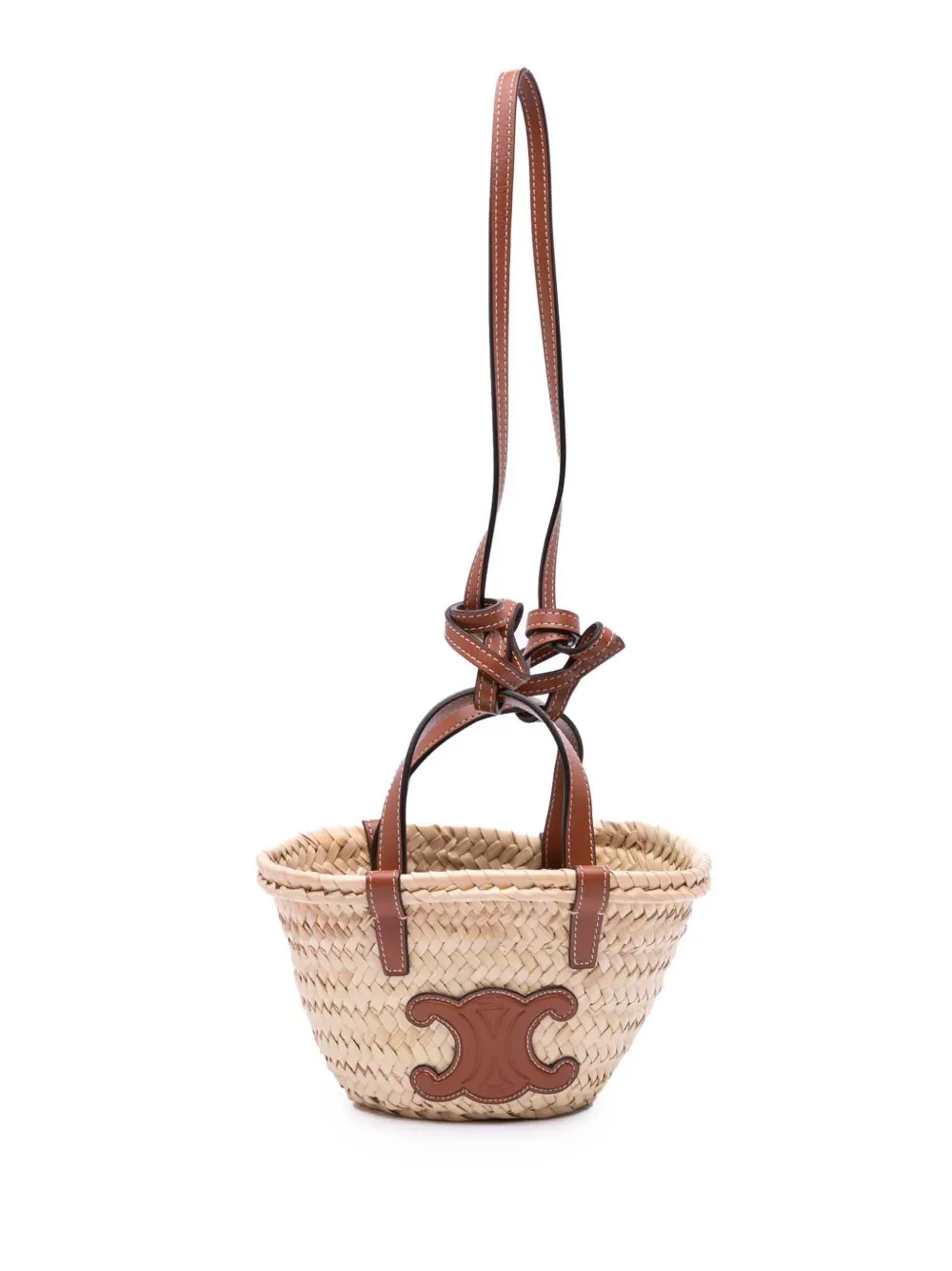 Céline Pre-Owned 2022 Nano Triomphe Raffia Classic Panier satchel - Céline Pre-Owned 2022 Nano Triomphe Raffia Classic Panier satchel -