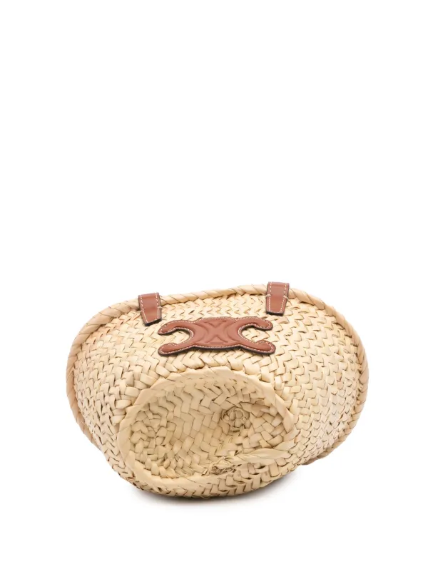 【CELINE 】 Nano Triomphe Celine classic panier Women's Nano Triomphe Celine classic panier in raffia and