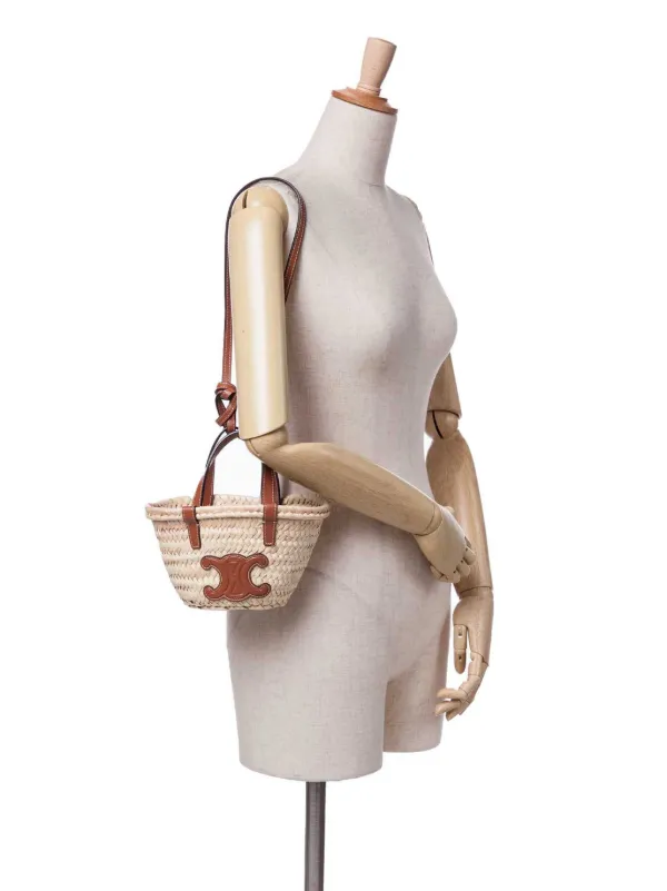 Céline Pre-Owned 2022 Nano Triomphe Raffia Classic Panier