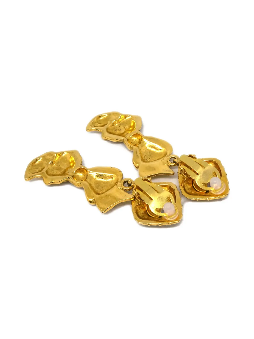 Pre-owned Chanel 1990-2000s Bow-detail Clip-on Earrings