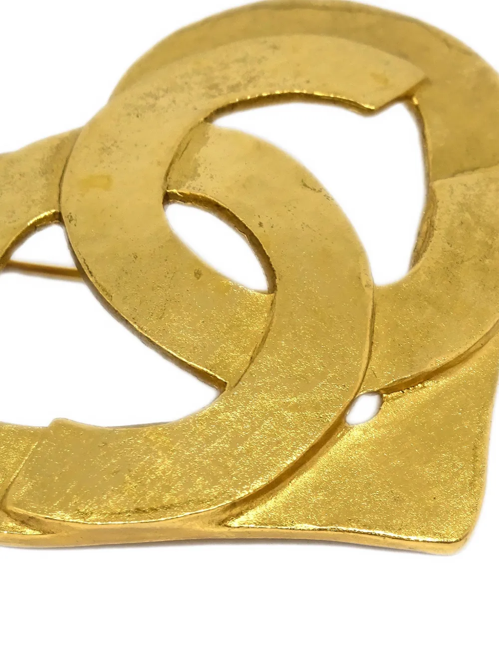 Pre-owned Chanel 1995 Cc Heart-motif Brooch
