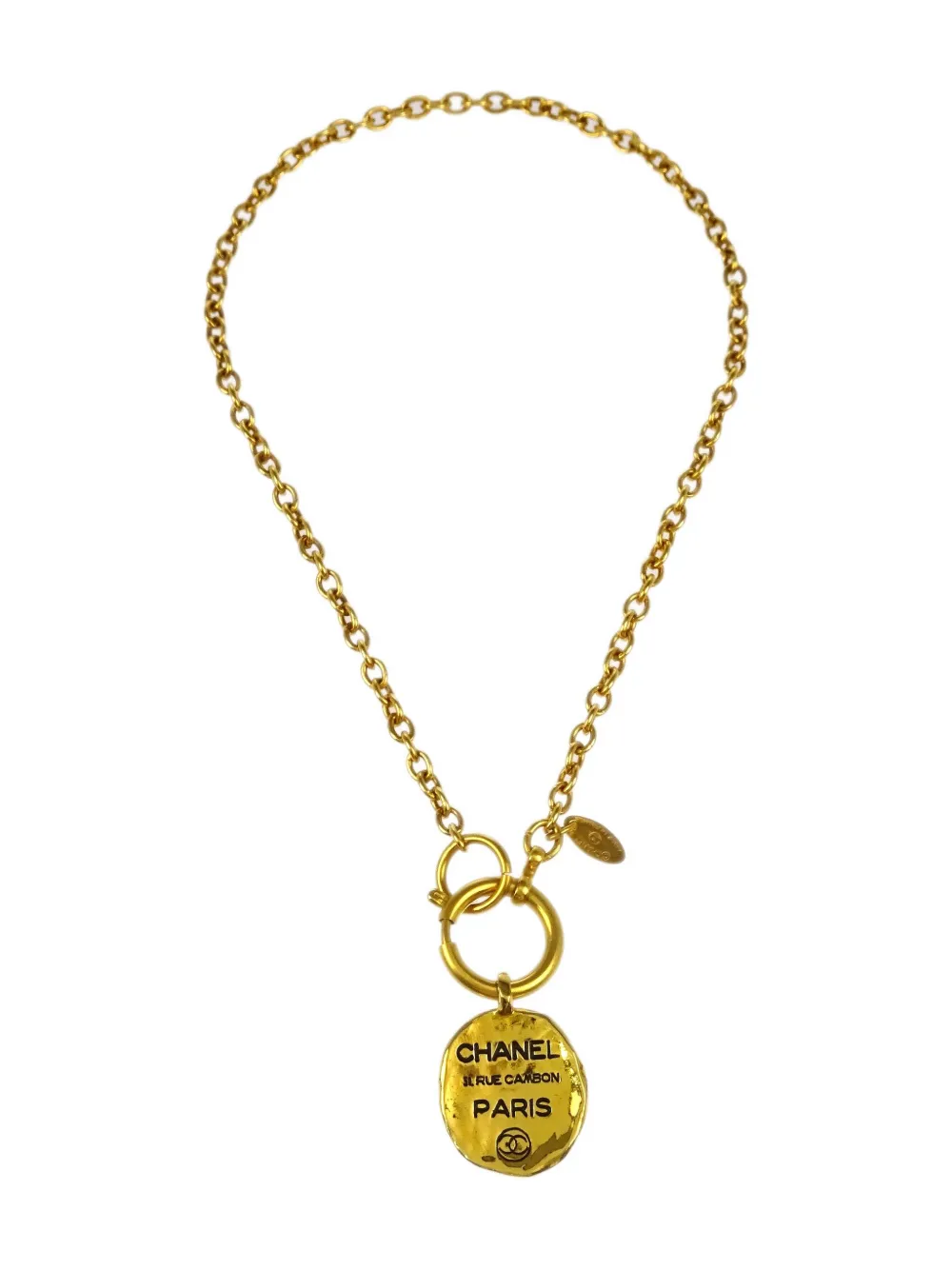 CHANEL Pre-Owned 1990-2000s ロゴペンダント ネックレス - ゴールドトーン CHANEL Pre-Owned 1990-2000s ロゴペンダント ネックレス - ゴールドトーン
