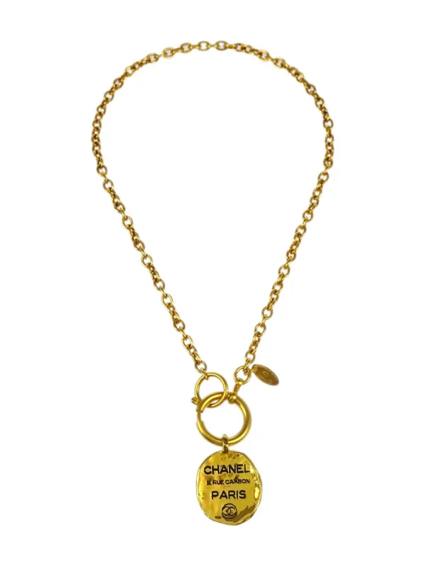 CHANEL Pre-Owned 1990-2000s ロゴペンダント ネックレス | ゴールド 