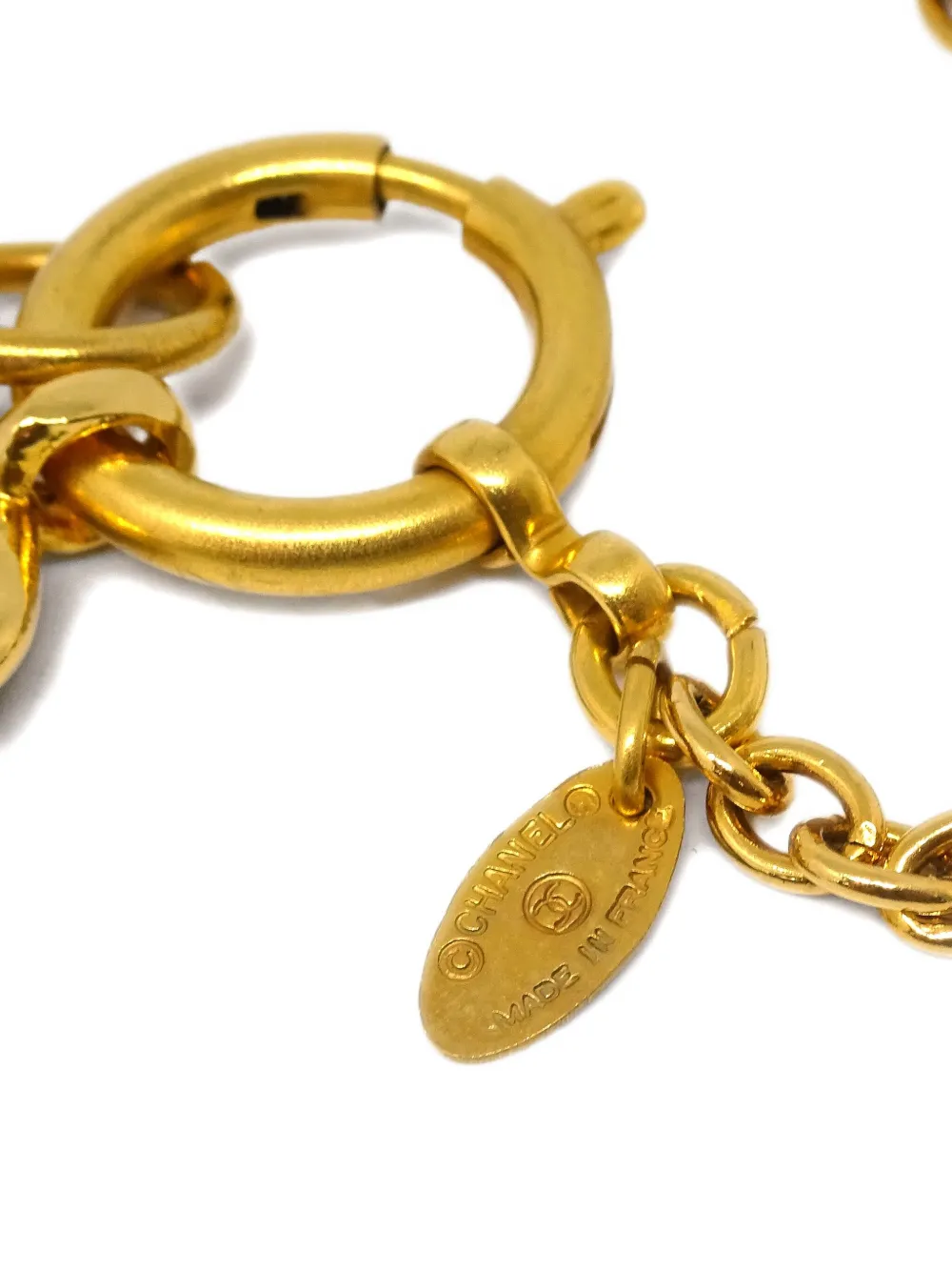 Pre-owned Chanel 1990-2000s Logo-pendant Necklace In Gold
