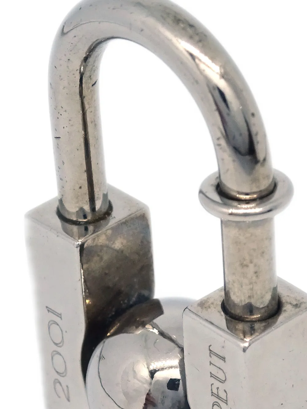 Pre-owned Hermes 2001 Earth Cadena Padlock In Silver