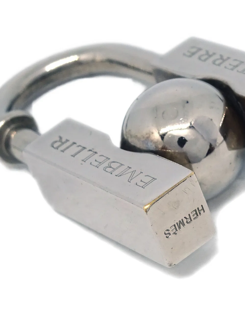 Pre-owned Hermes 2001 Earth Cadena Padlock In Silver