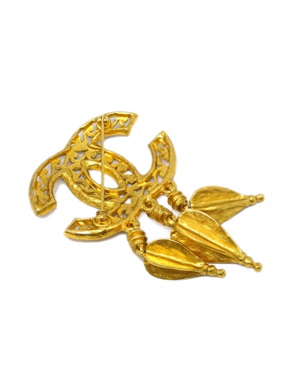 Pre-owned Chanel 1995 Cc Fringe Brooch