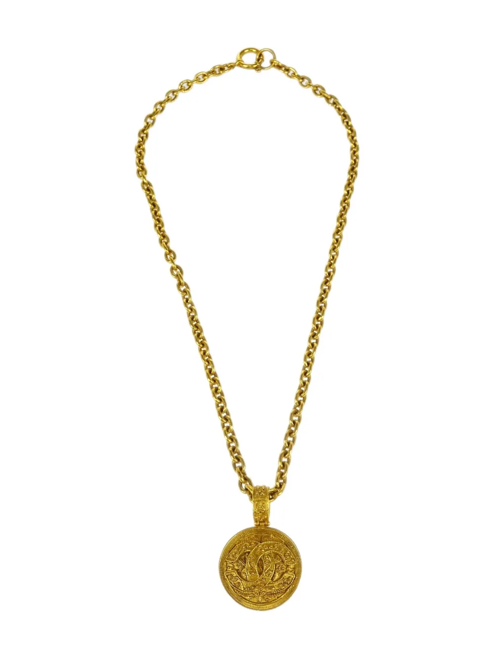 CHANEL Pre-Owned collier à pendentif médaillon (1994) | or | Image 1