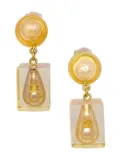 CHANEL Pre-Owned 1997 dangle clip-on earrings - Gold