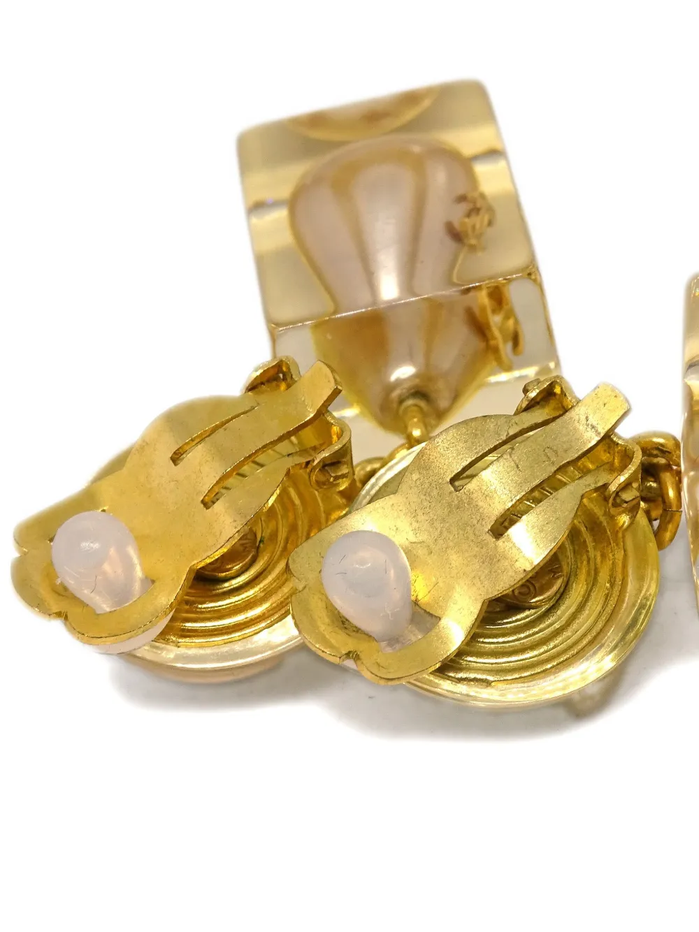  Chanel Pre-owned 1997 Dangle Clip-on Earrings - Gold 