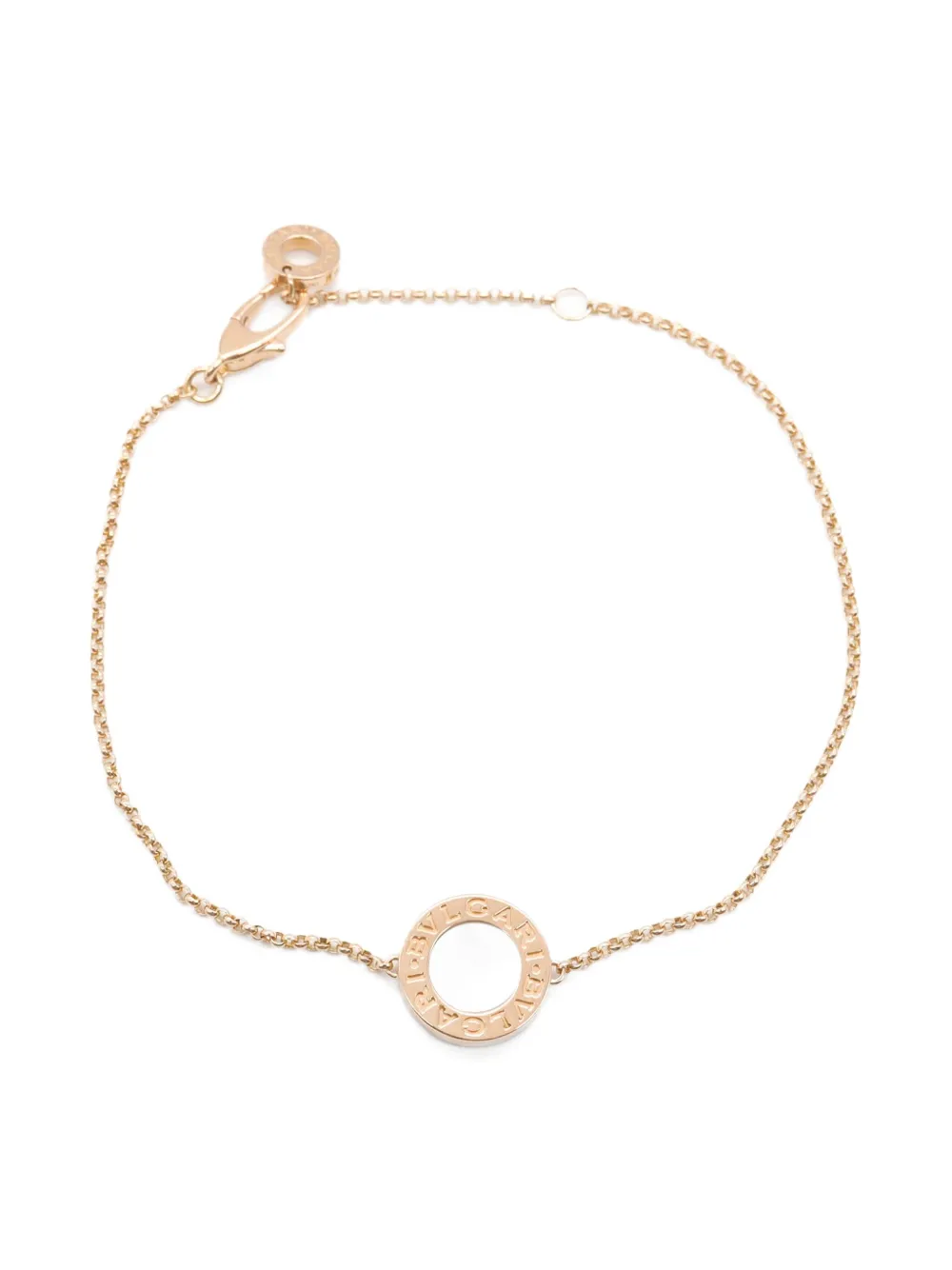 Pre-owned Bvlgari 2010s 18k Rose Gold Charm Mother-of-pearl Bracelet
