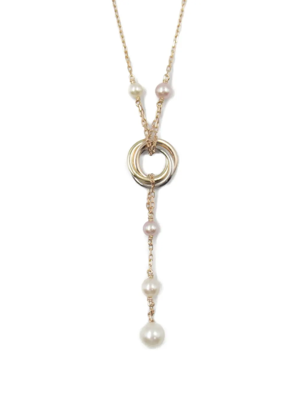 Cartier 2010s 18K gold Trinity pearl necklace - ゴールドトーン Cartier 2010s 18K gold Trinity pearl necklace - ゴールドトーン