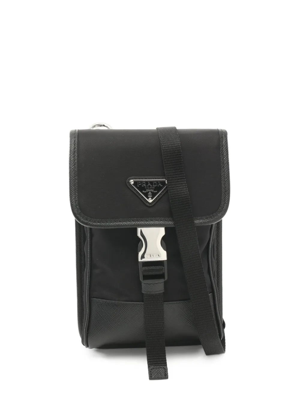 Prada Pre-Owned 2020s enamel-triangle shoulder bag | Black | Image 1