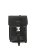 Prada Pre-Owned 2020s enamel-triangle shoulder bag - Black