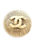 CHANEL Pre-Owned 1986-1988 interlocking CC brooch - Gold