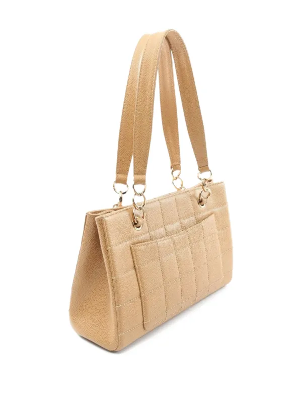 CHANEL Pre-Owned 2002-2003 Chocolate Bar Shoulder Bag Neutrals