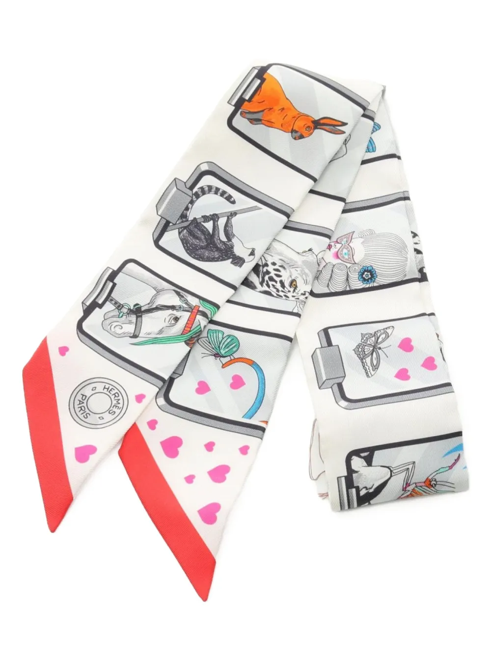 Hermès Pre-Owned 2010s Story twilly scarf | White | Image 1